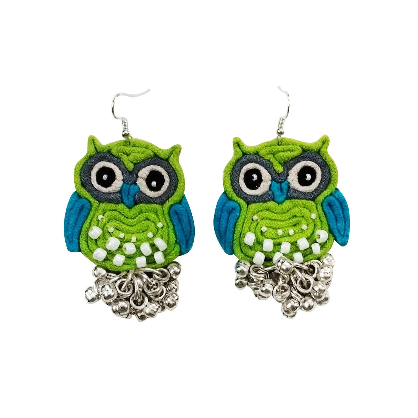 Green Owl Earrings