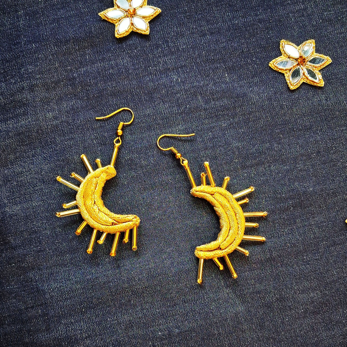 Golden Moon Danglers
