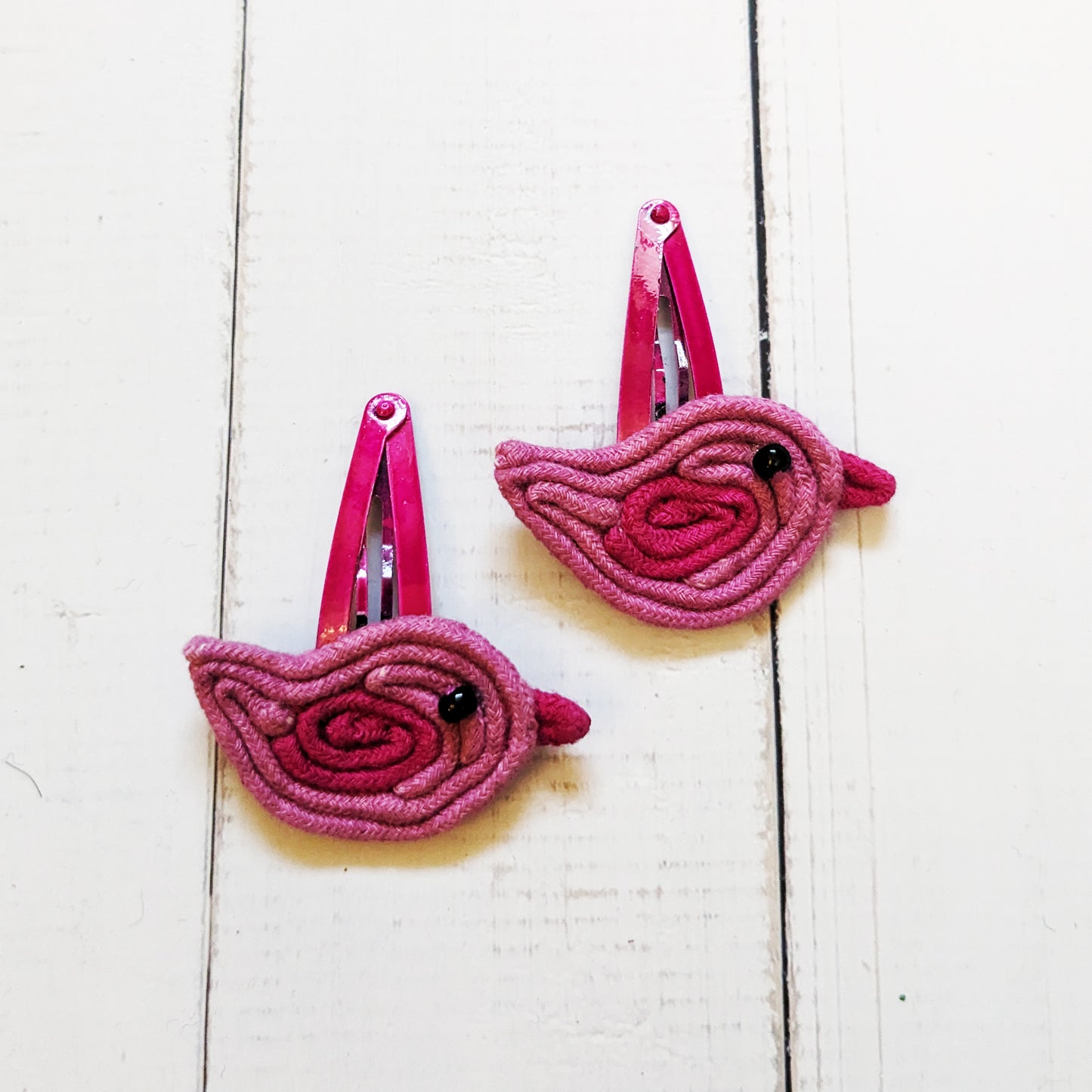 Pink Birdie Hair Clips