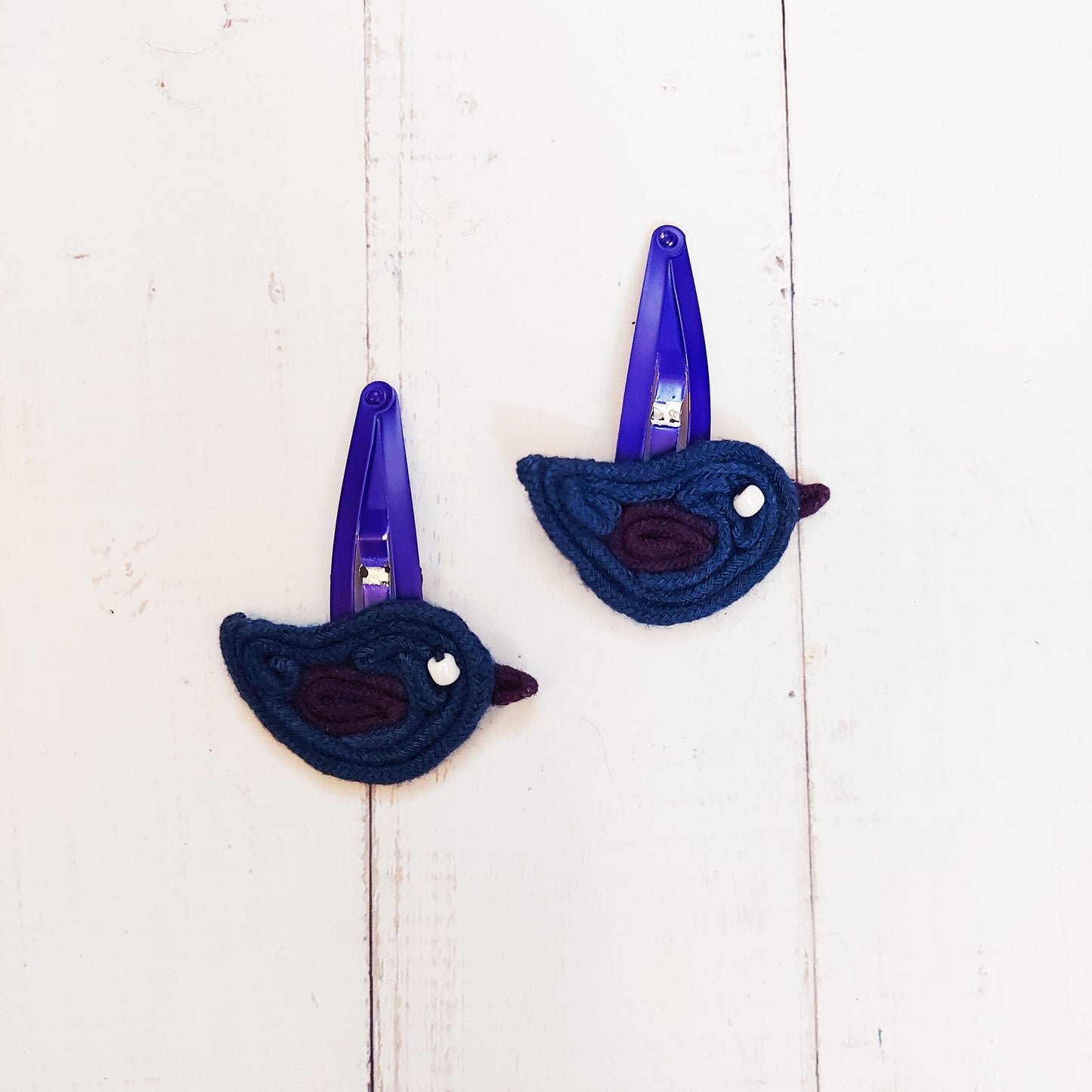 Blue Birdie Hair Clips