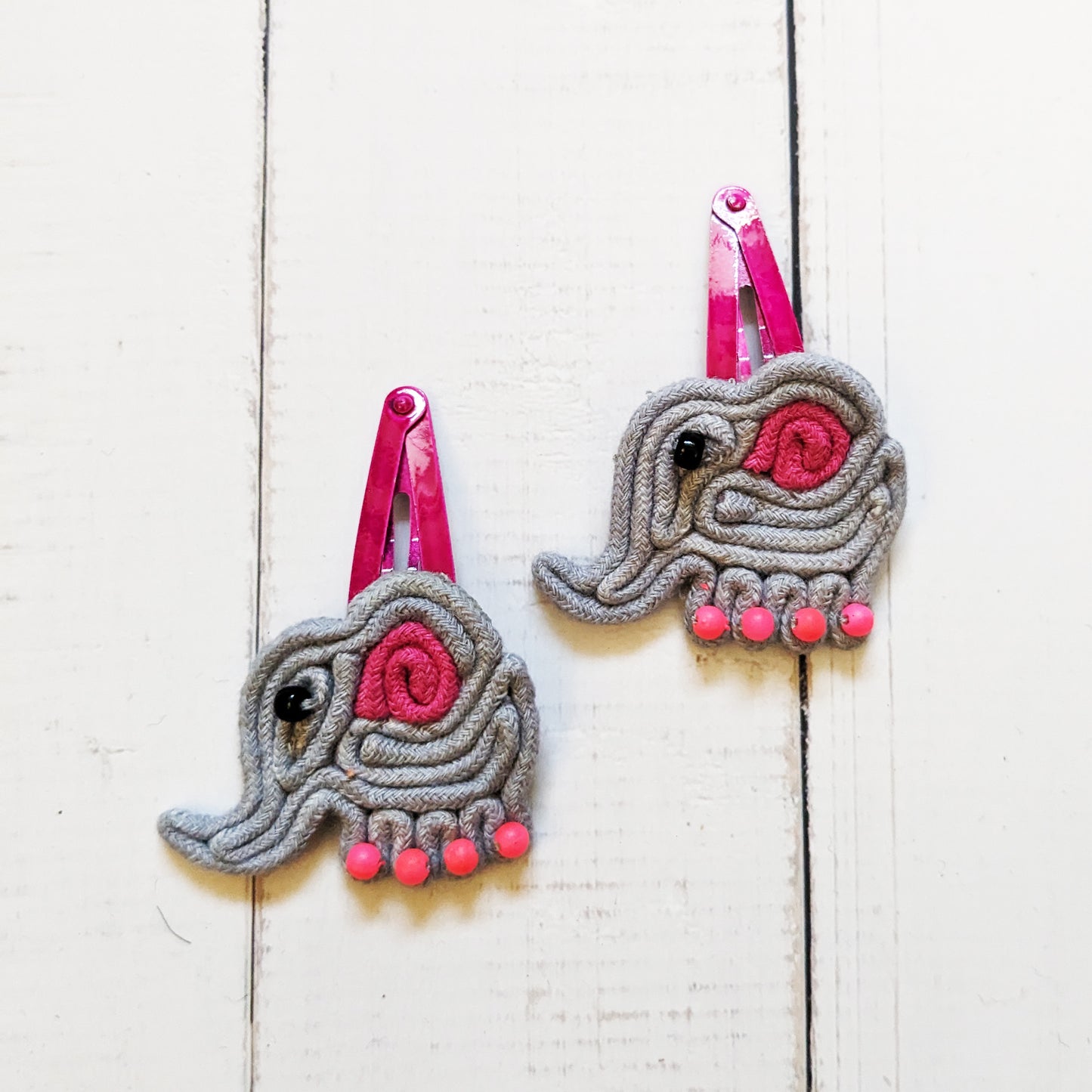 Elephant and Bird Hair Clips