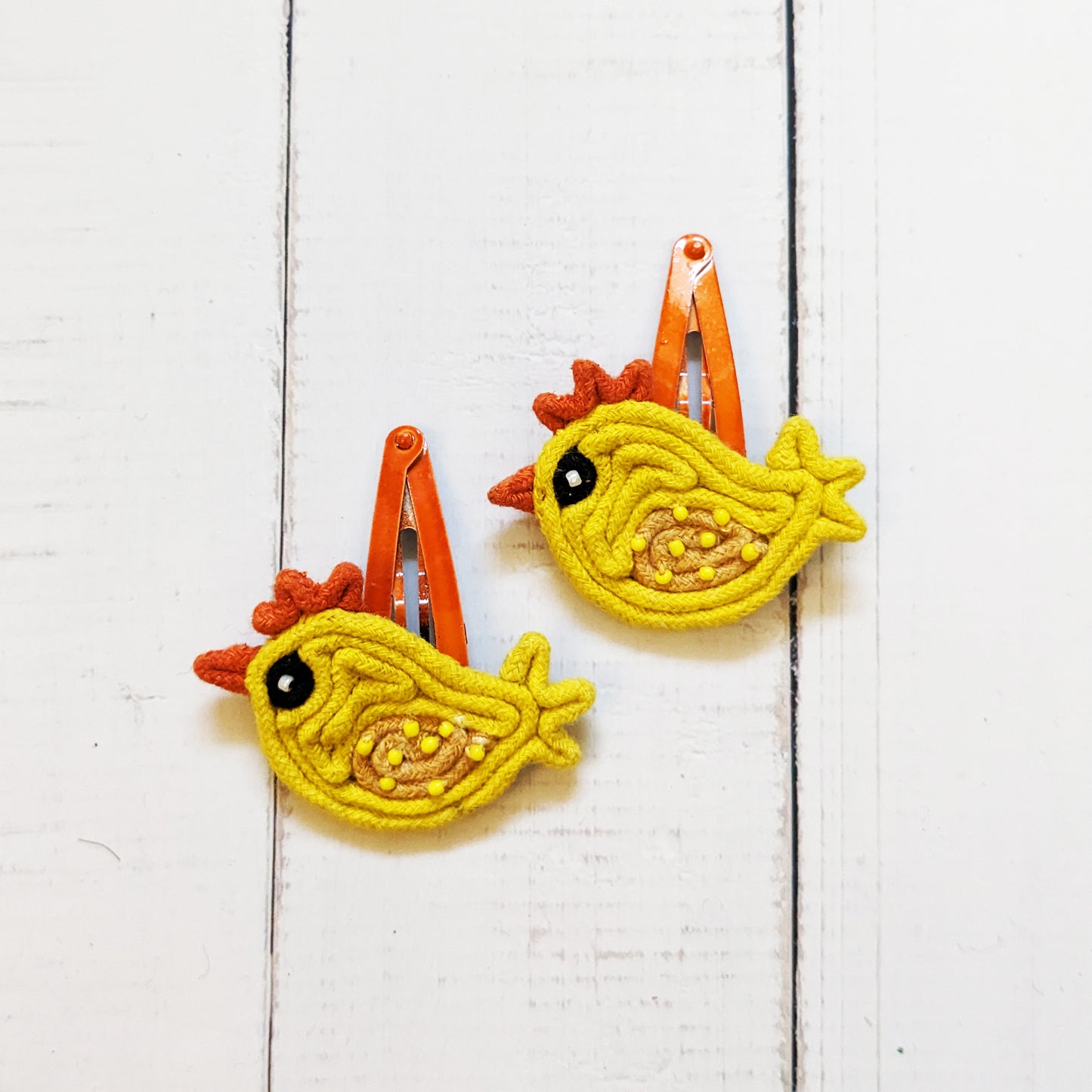 Pink and Yellow Hair Clips