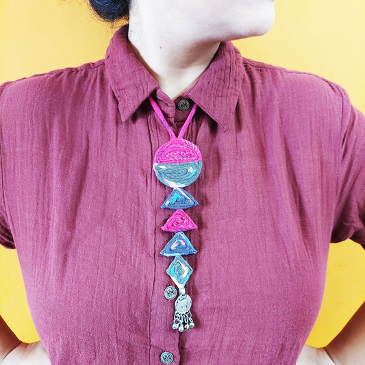 Shades of Pink Ikat Necklace