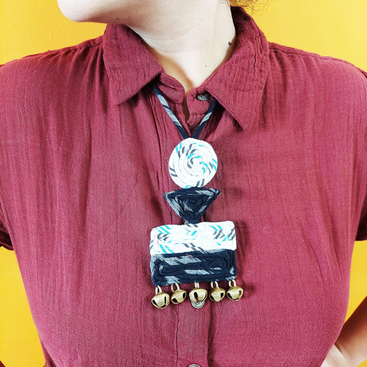 Black White Ikat Necklace