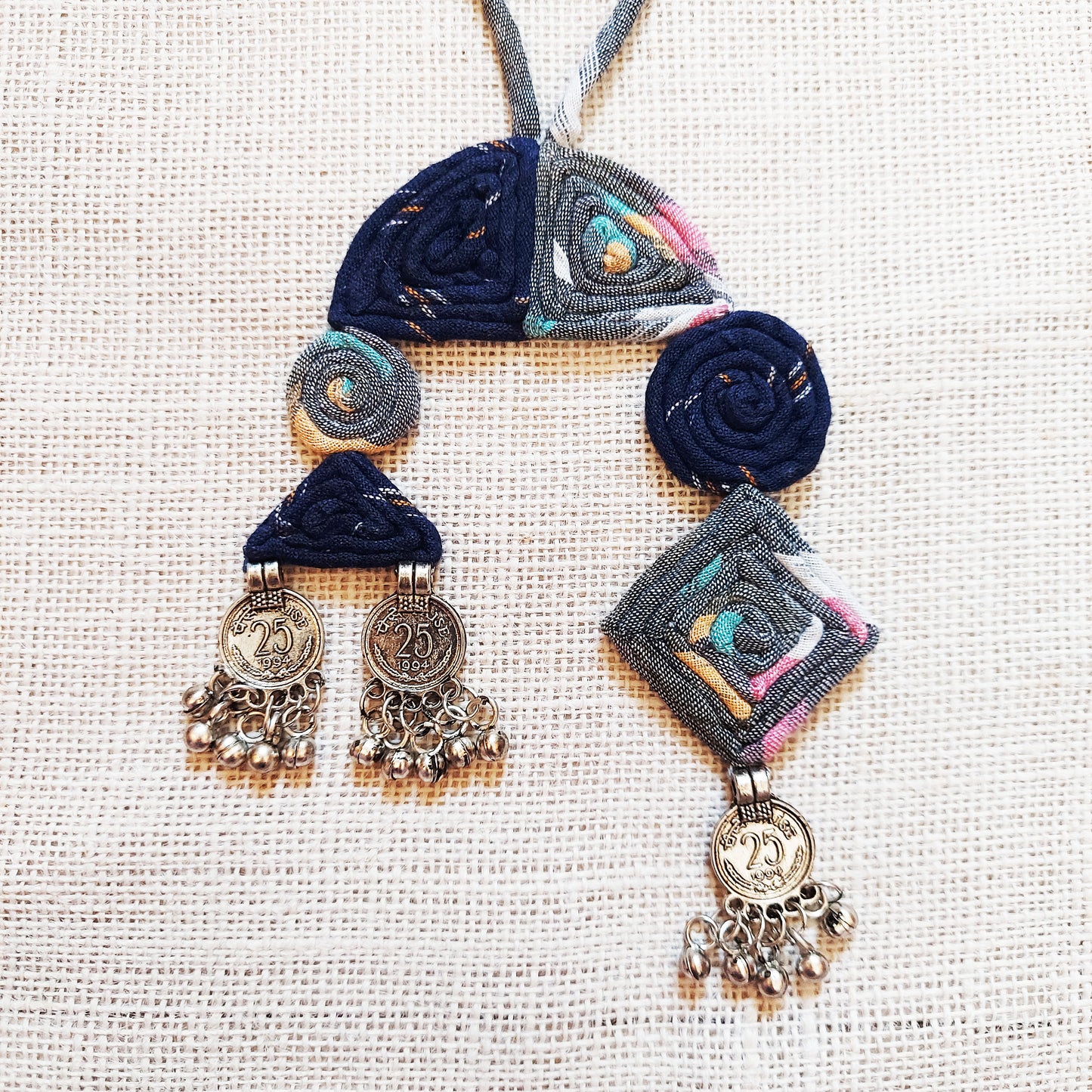 Shades of Blue Ikat Necklace