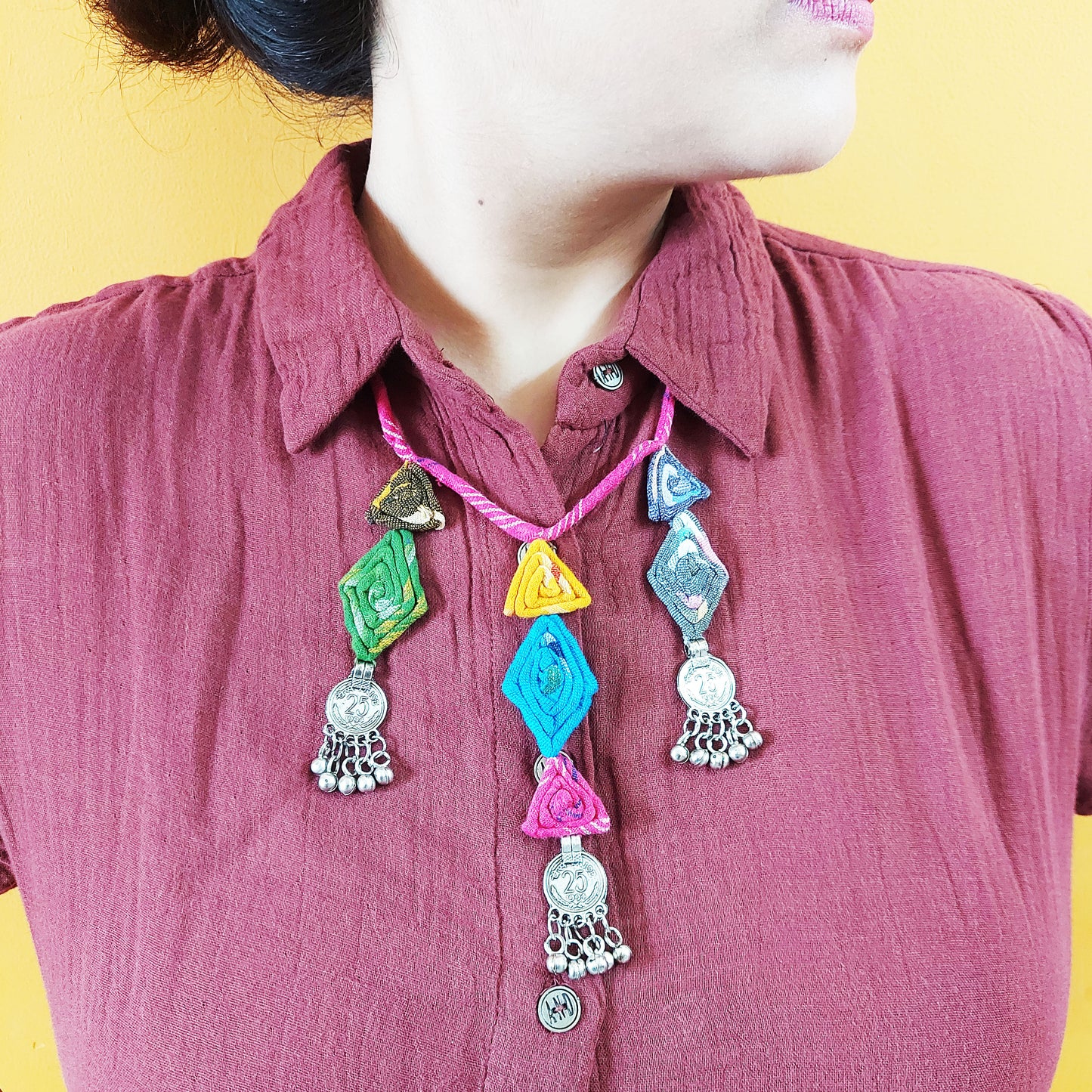 Multicolor Ikat Choker