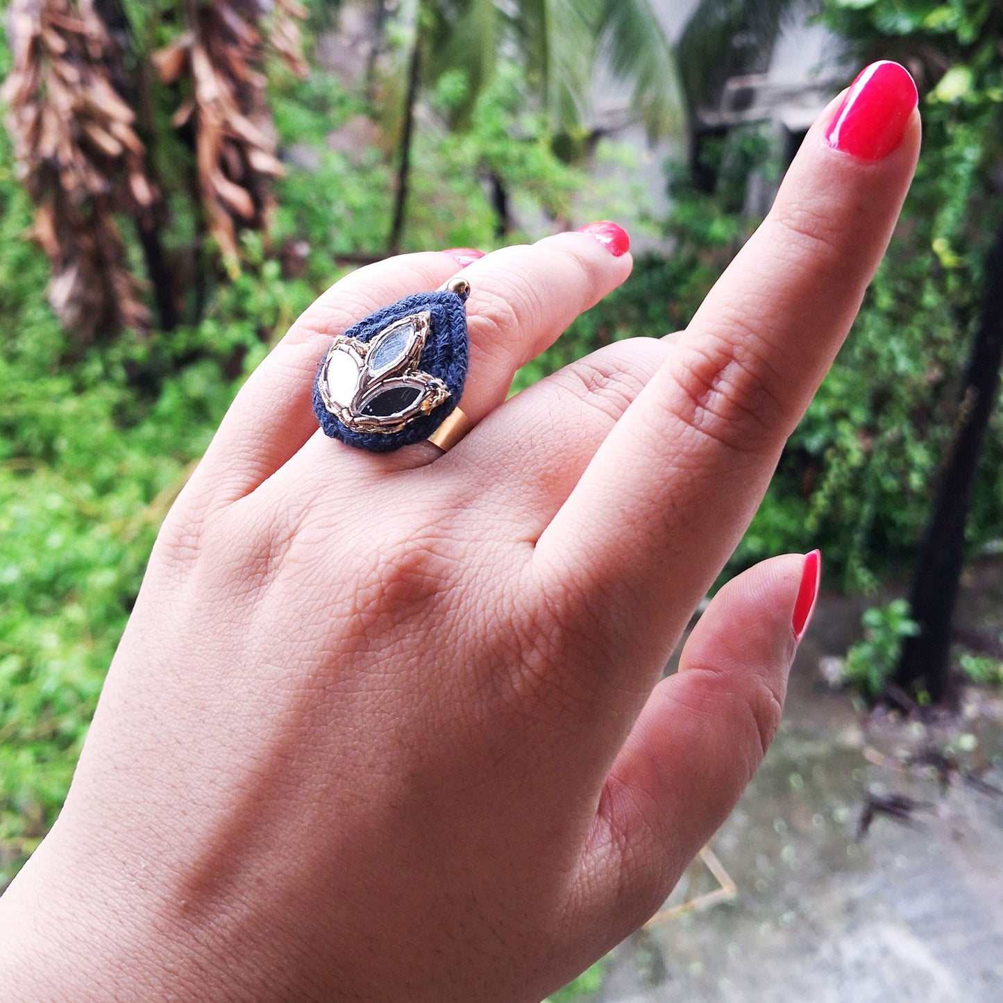 Blue Mirror Ring