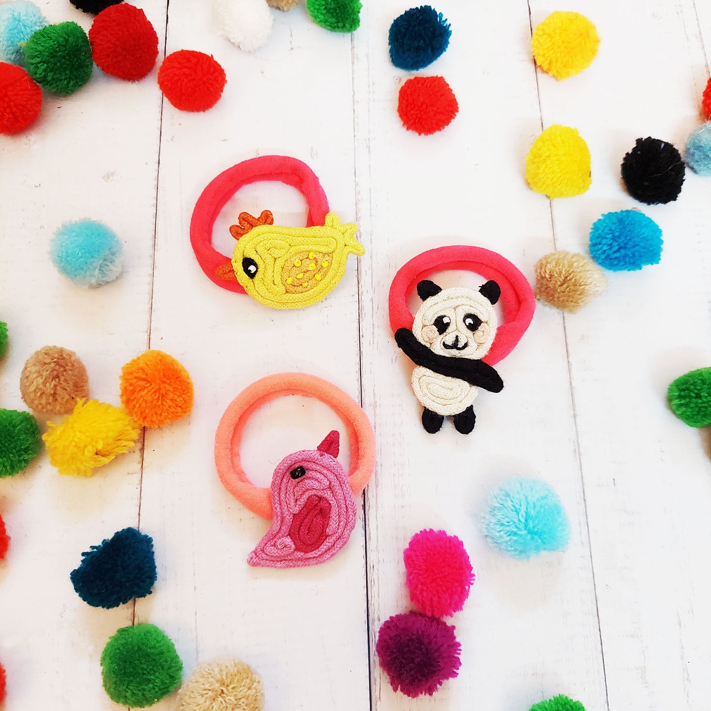 Panda, Chick and Birdie Rubberbands