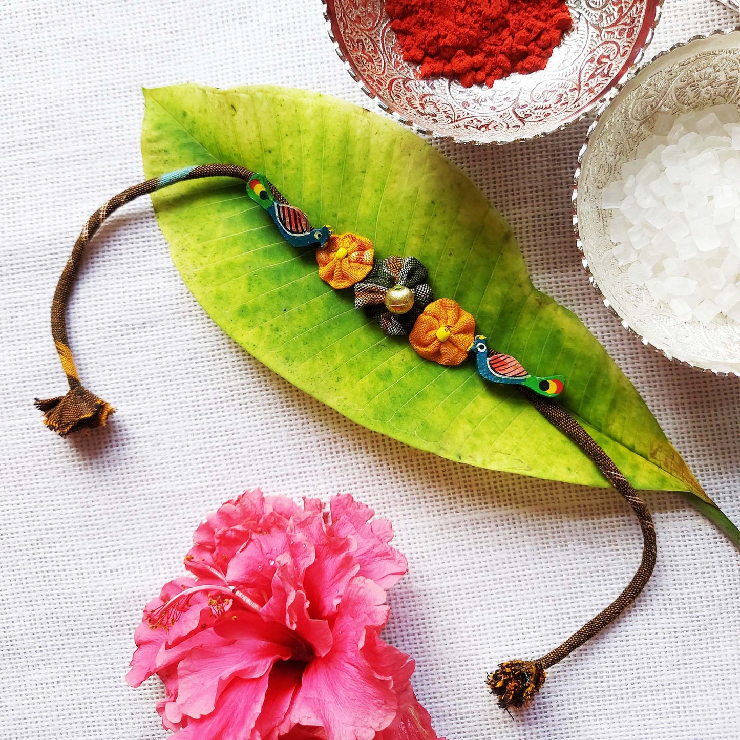 Earthy Peacock Rakhi