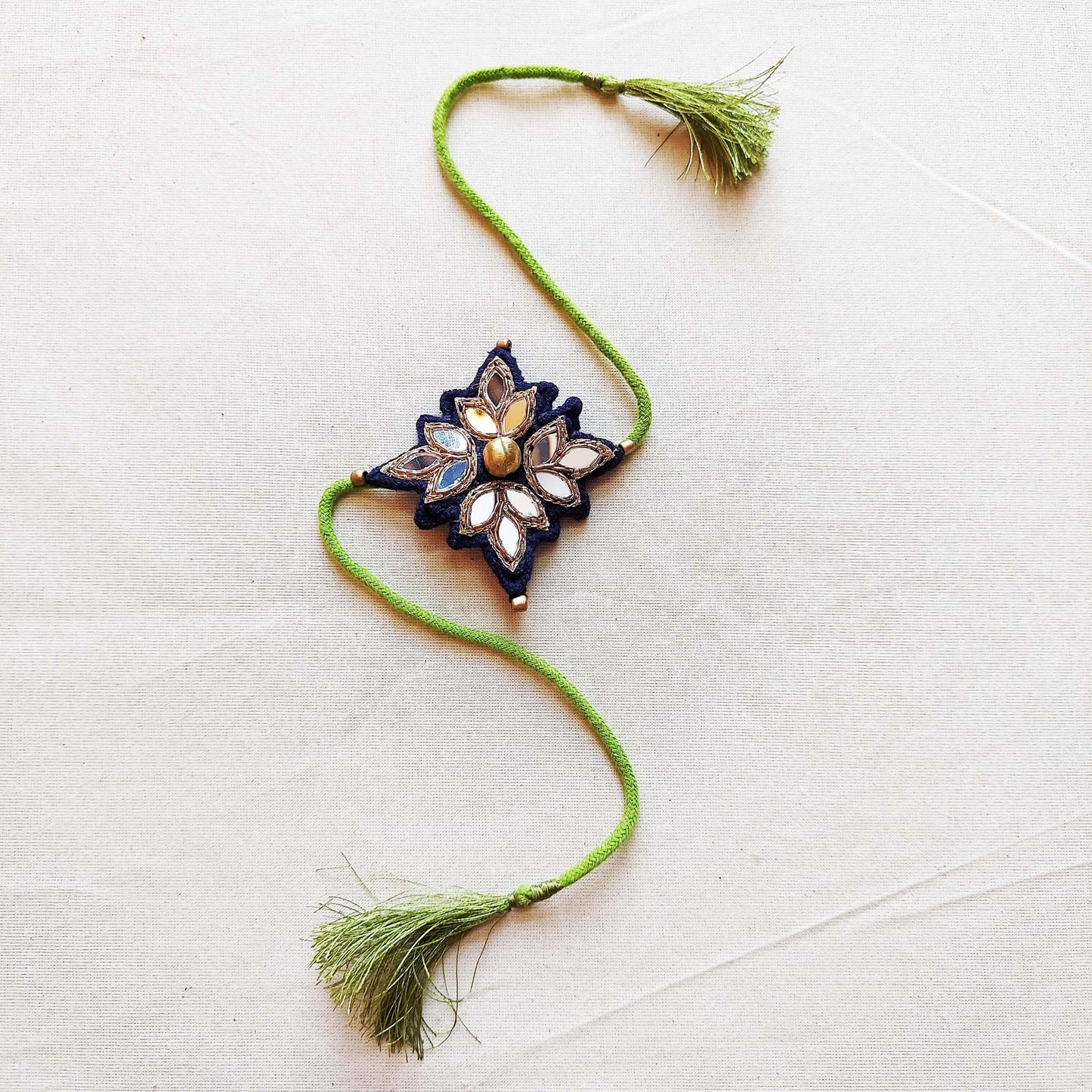 Indigo Mirrorwork Rakhi