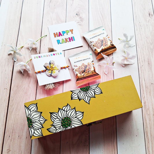 Yellow Floral Rakhi Hamper