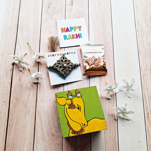 Green Cow Rakhi Hamper