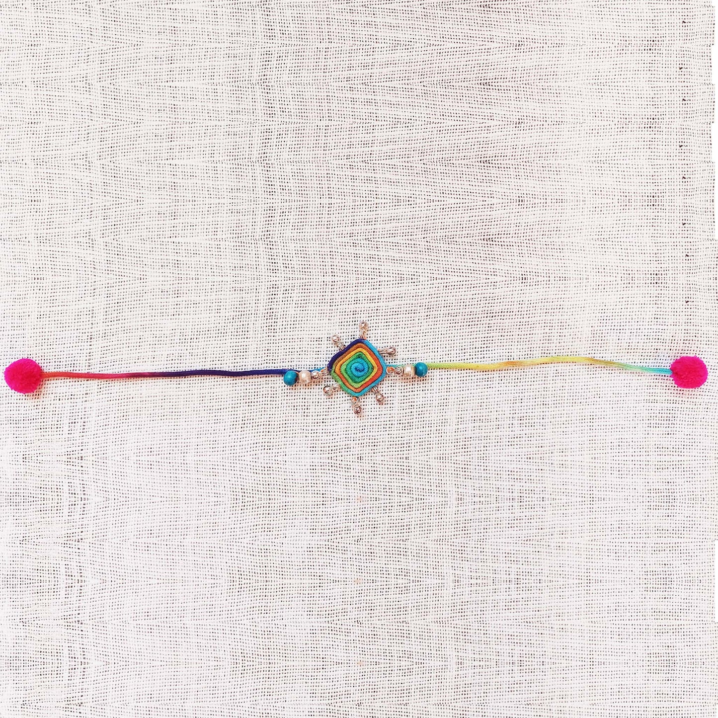 Multicolor Peacock Rakhi Lumba set