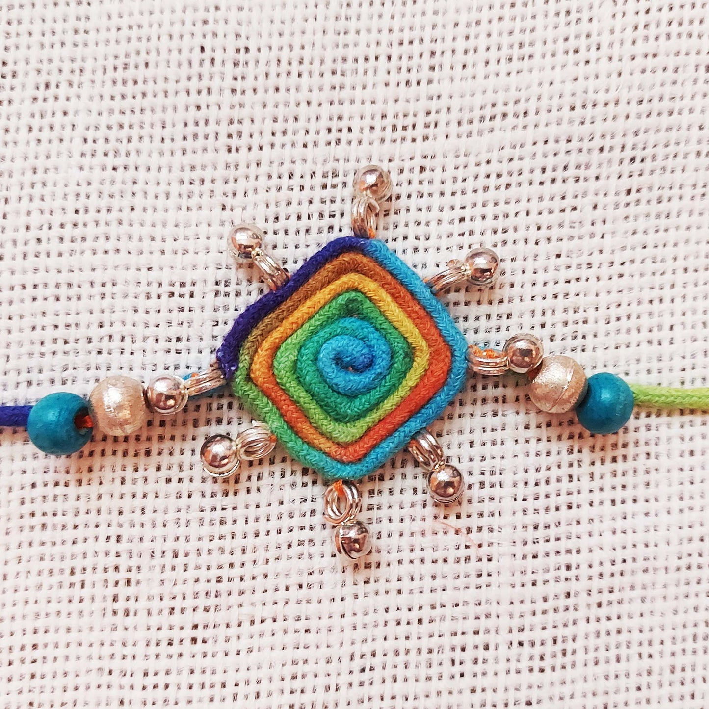 Multicolor Peacock Rakhi Lumba set