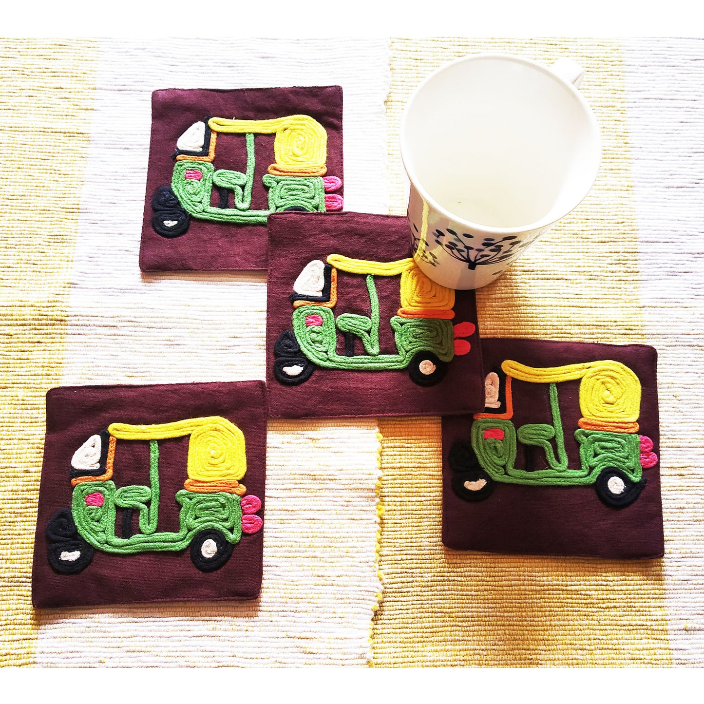 Dilliwala Auto Coaster Set of 4