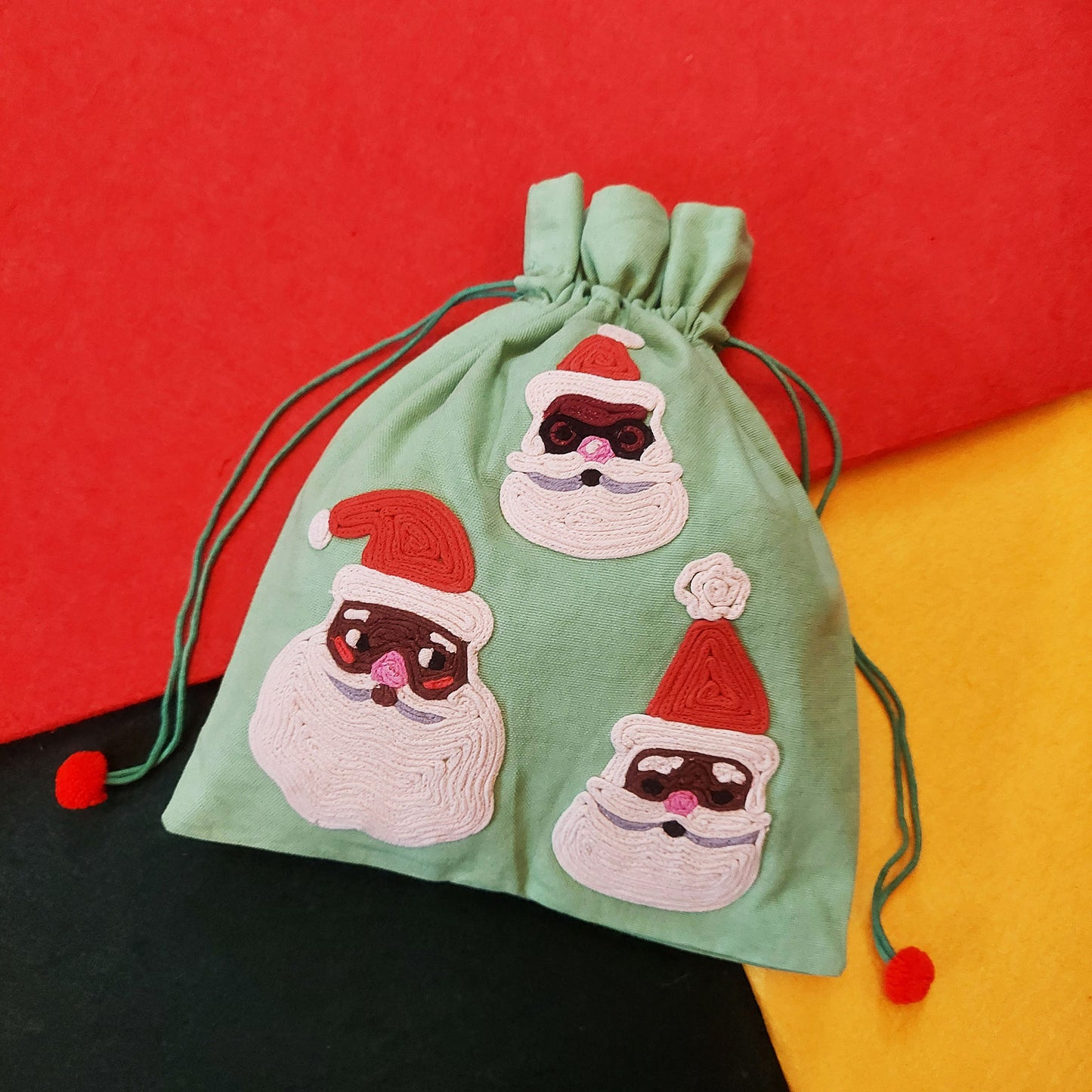 Triple Santa Claus Potli