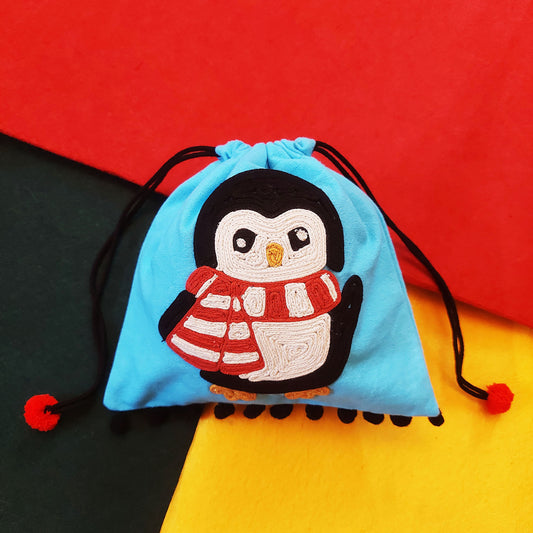 Aqua Penguin Potli