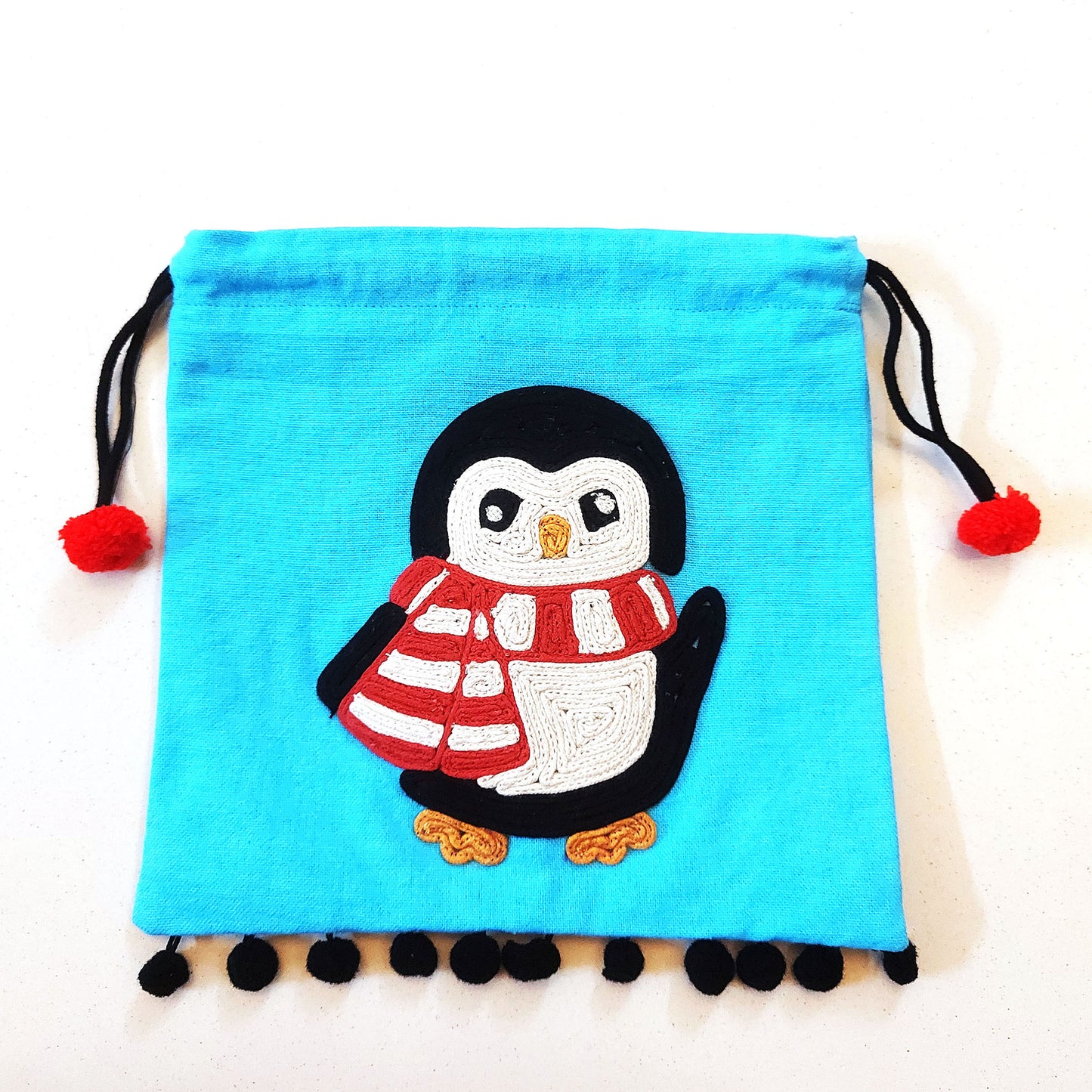 Aqua Penguin Potli