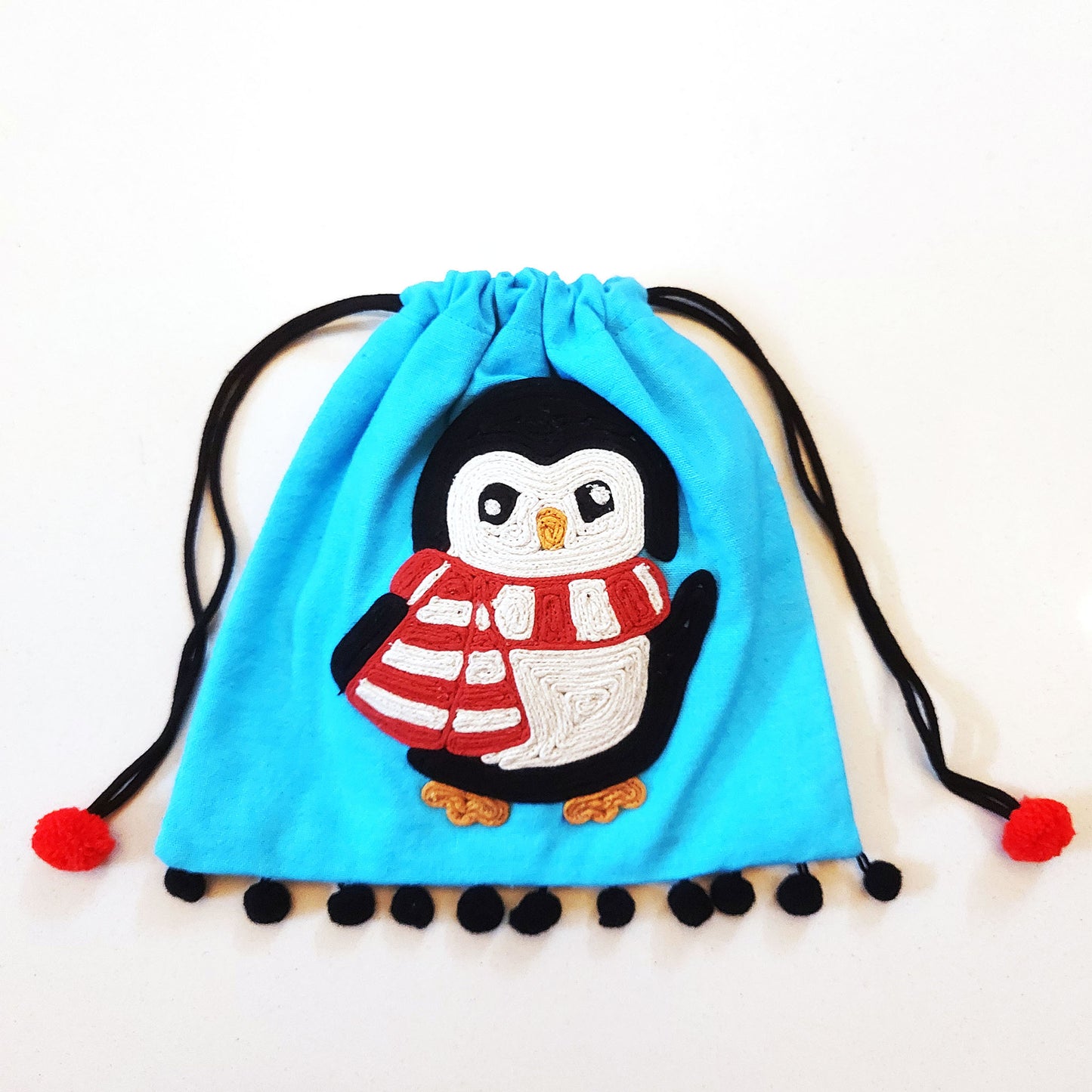 Aqua Penguin Potli