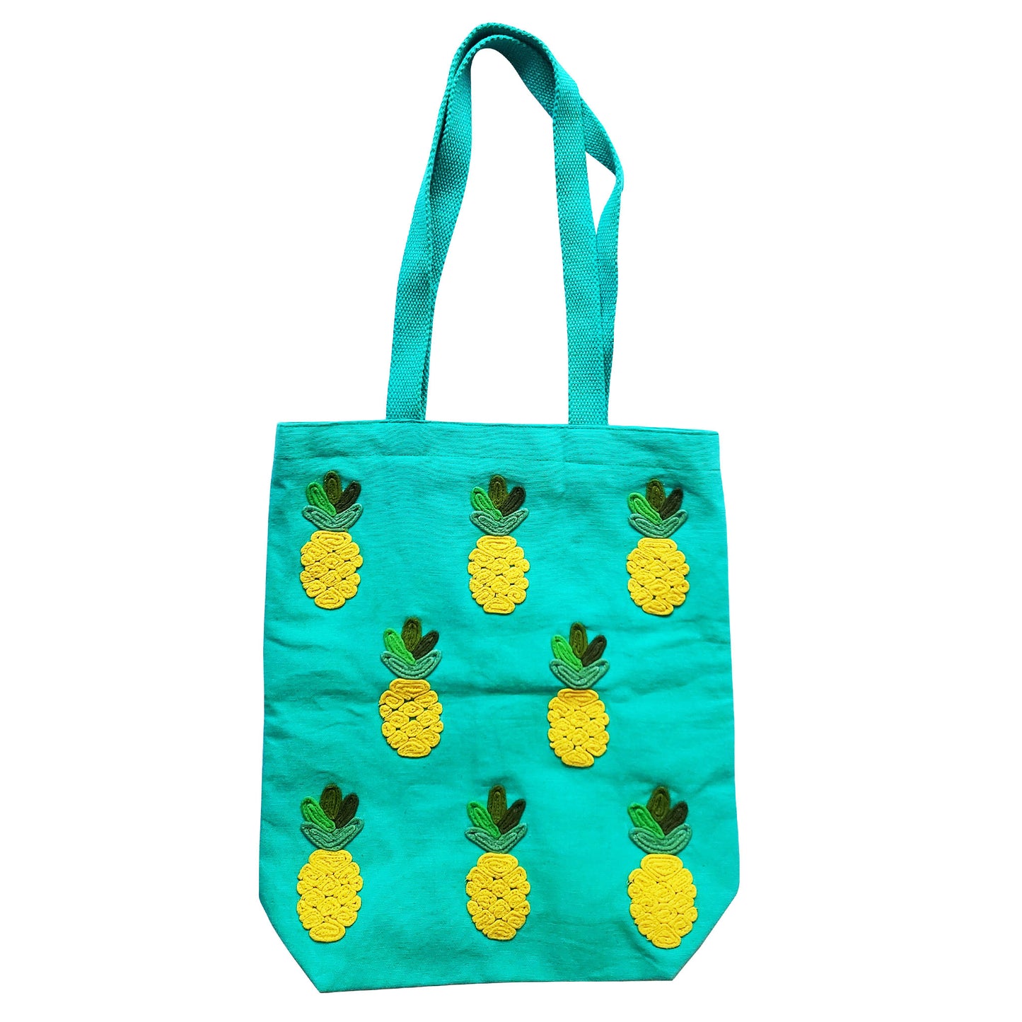 Teal Pineapple Tote Bag