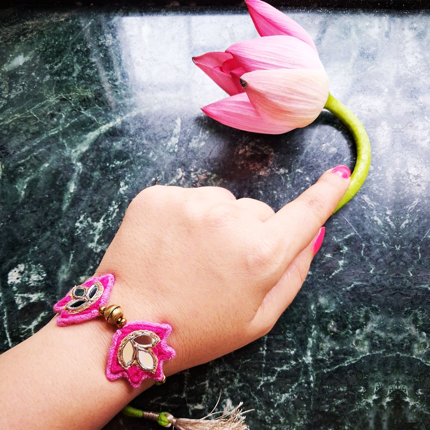 Pink Lotus Bracelet