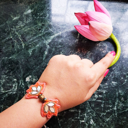 Orange Lotus Bracelet