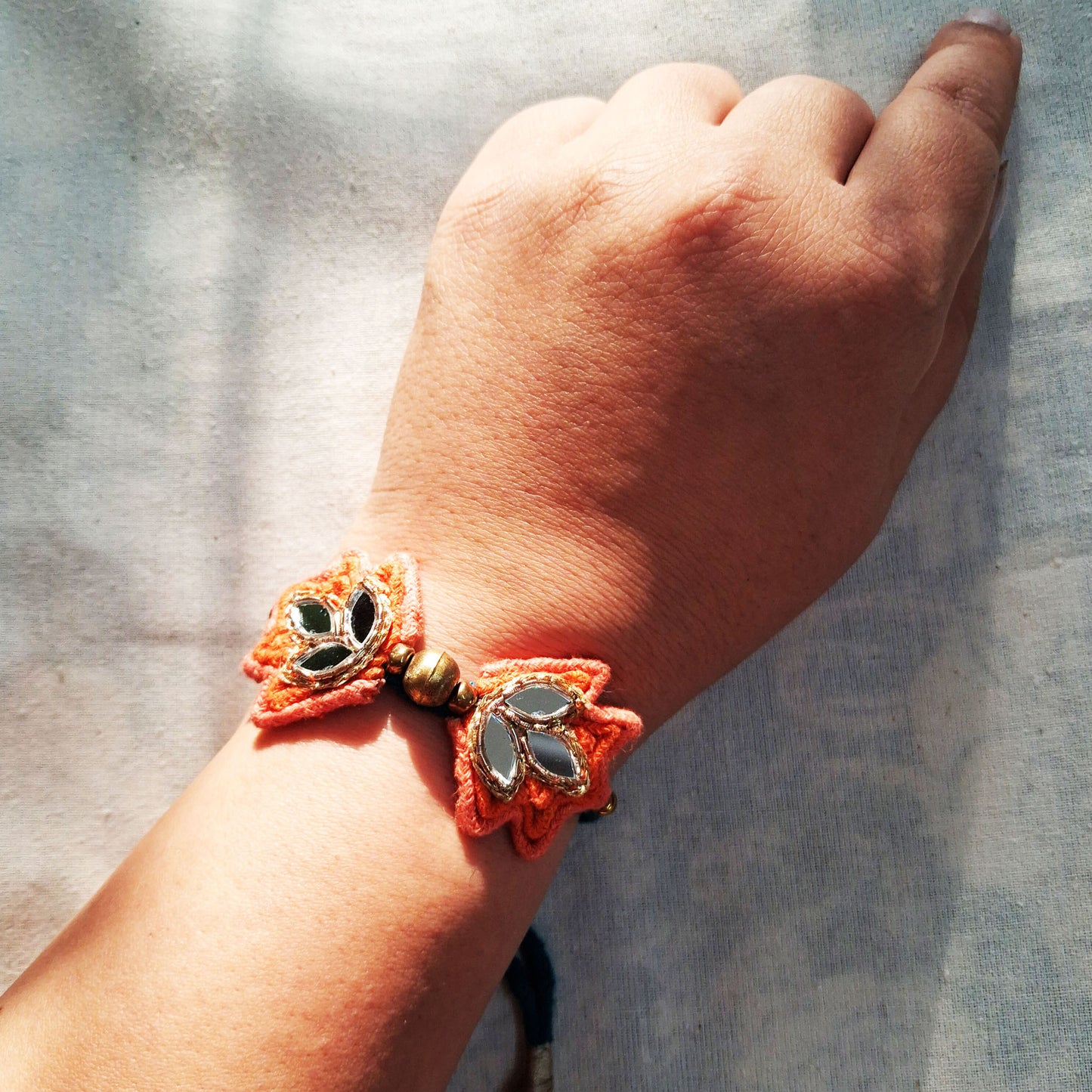 Orange Lotus Bracelet
