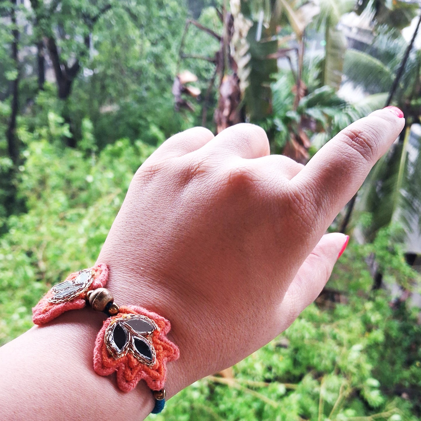 Orange Lotus Bracelet