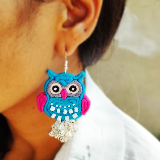 Blue Owl Earrings