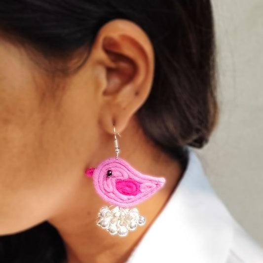 Pink Birdie Earrings