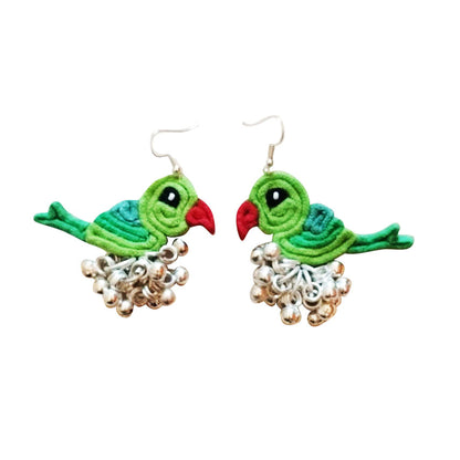 Green Parrot Earrings