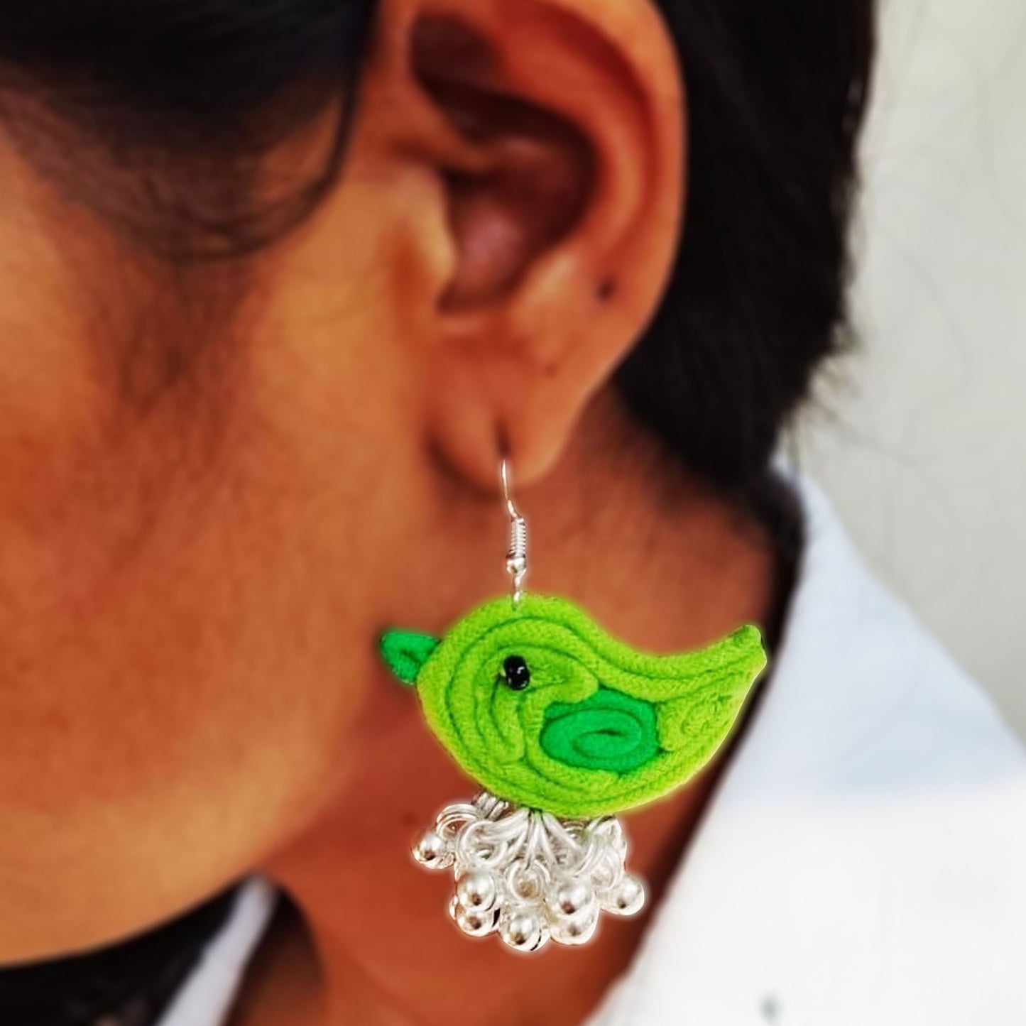 Green Birdy Earrings