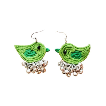 Green Birdy Earrings