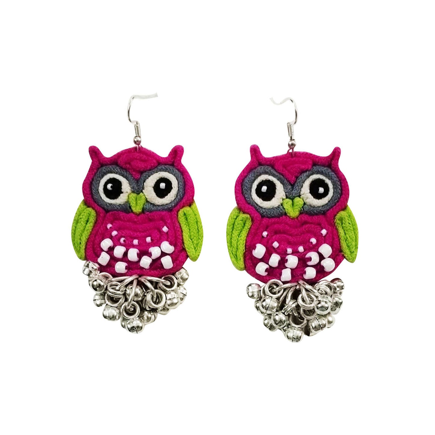 Pink Owl Earrings