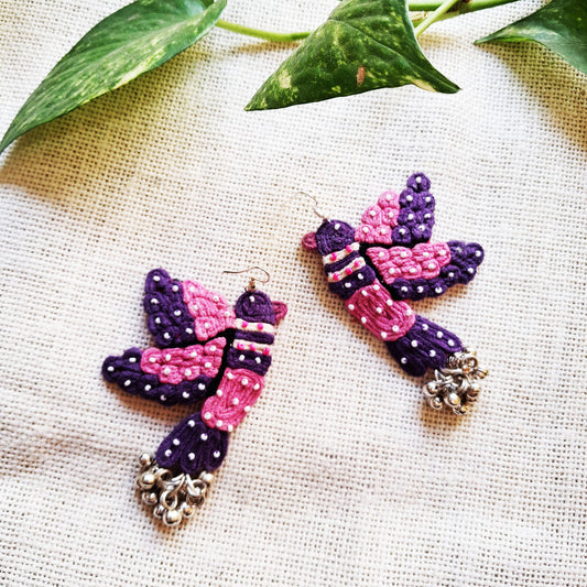 Purple Birdy Earrings