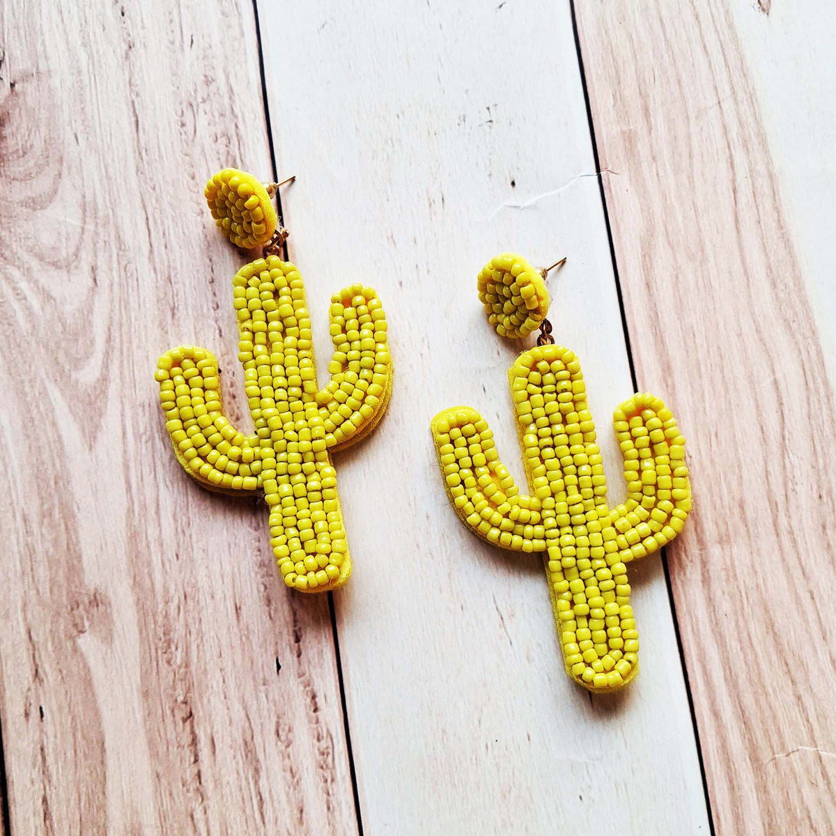 Yellow Cactus Earrings