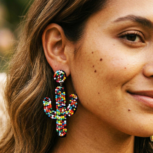 Multicolor Cactus Earrings