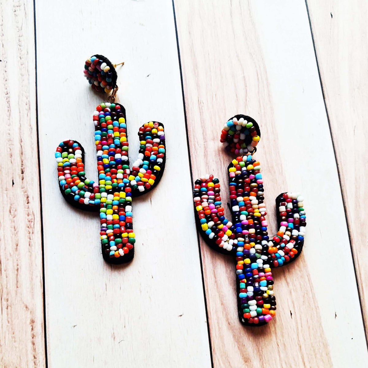 Multicolor Cactus Earrings