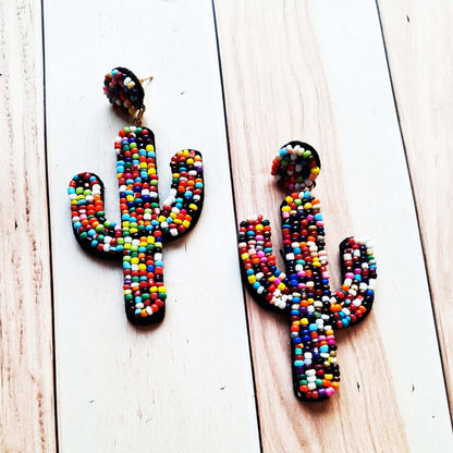 Multicolor Cactus Earrings
