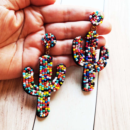 Multicolor Cactus Earrings