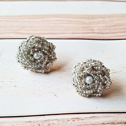 Silver Phool studs