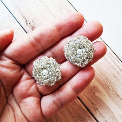Silver Phool studs