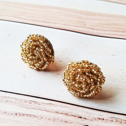 Golden Phool Studs