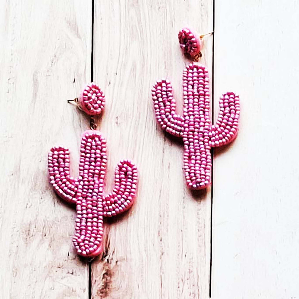 Pink Cactus Earrings