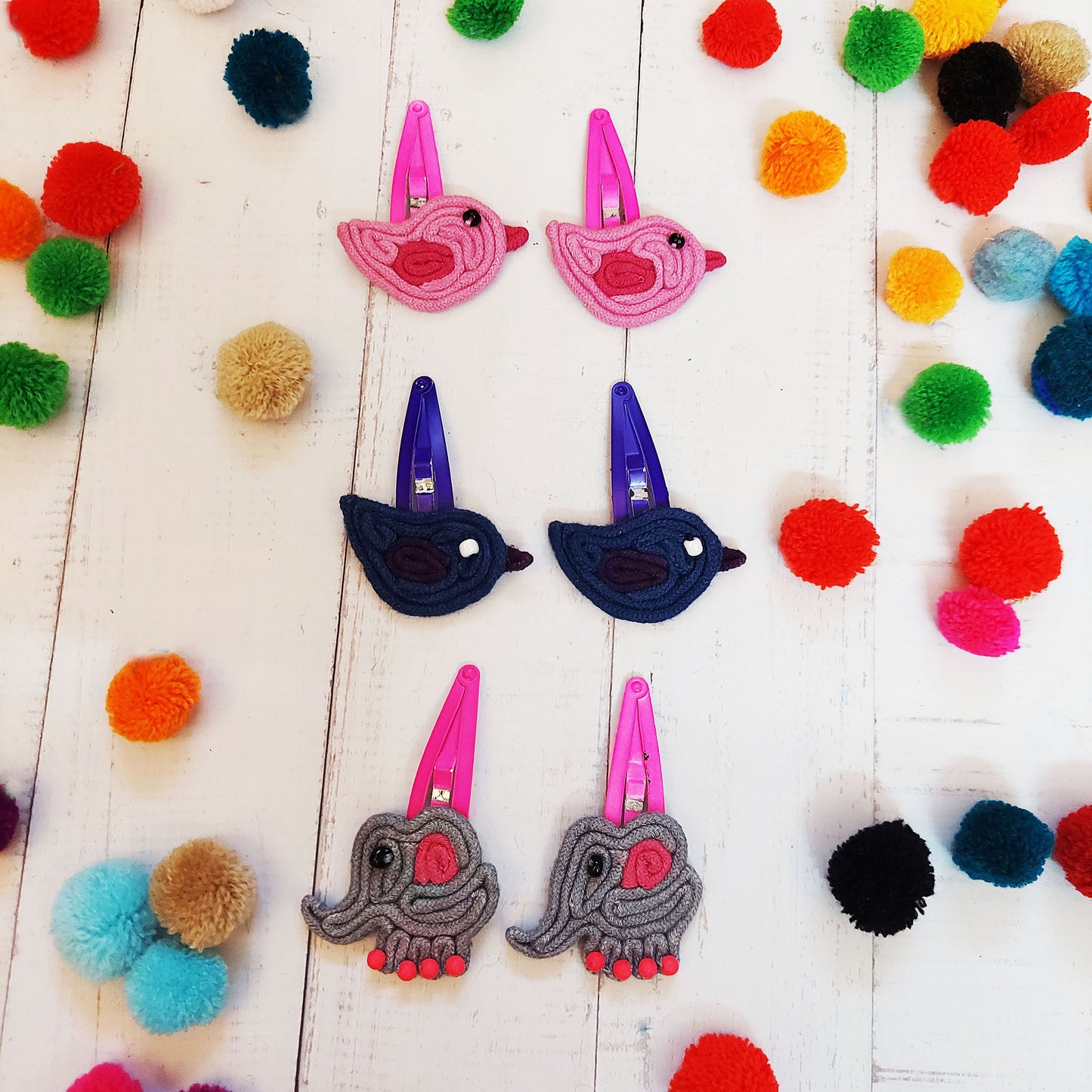 Birds and Elephant Hair Clips