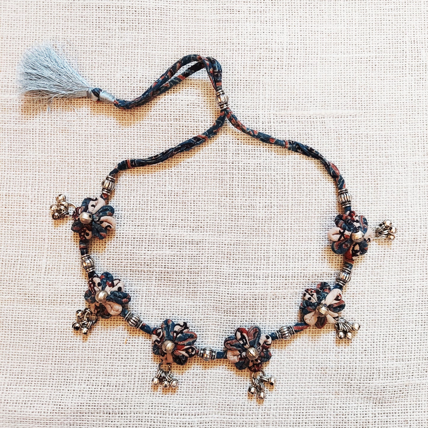 Ajrakh Flower Choker