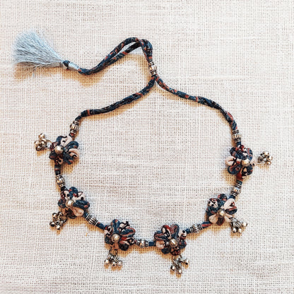 Ajrakh Flower Choker