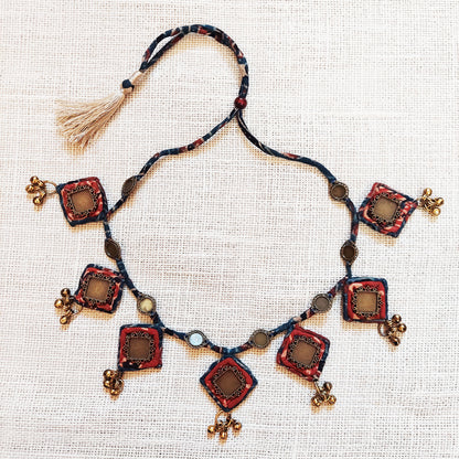 Diamond Ajrakh Necklace