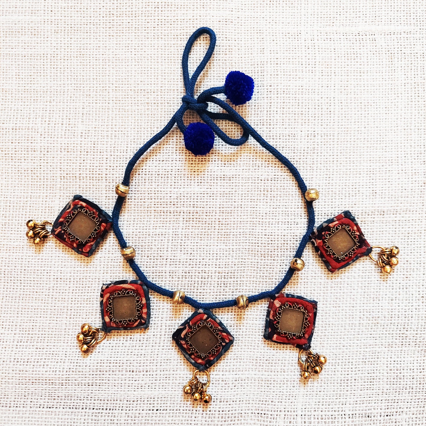 Indigo Ajrakh Necklace