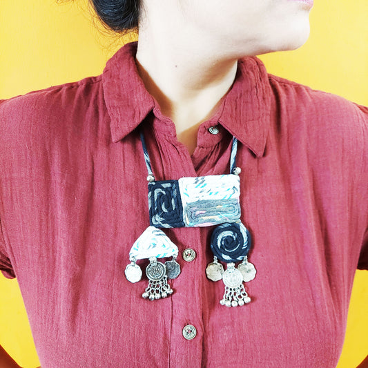 Greyscale Ikat Necklace